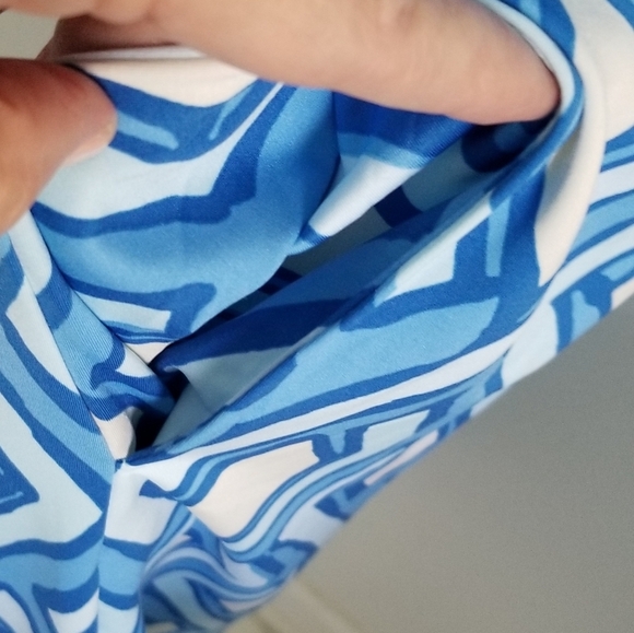 J. McLaughlin blue off-white Catalina cloth Emer dress NWT - Picture 6 of 7